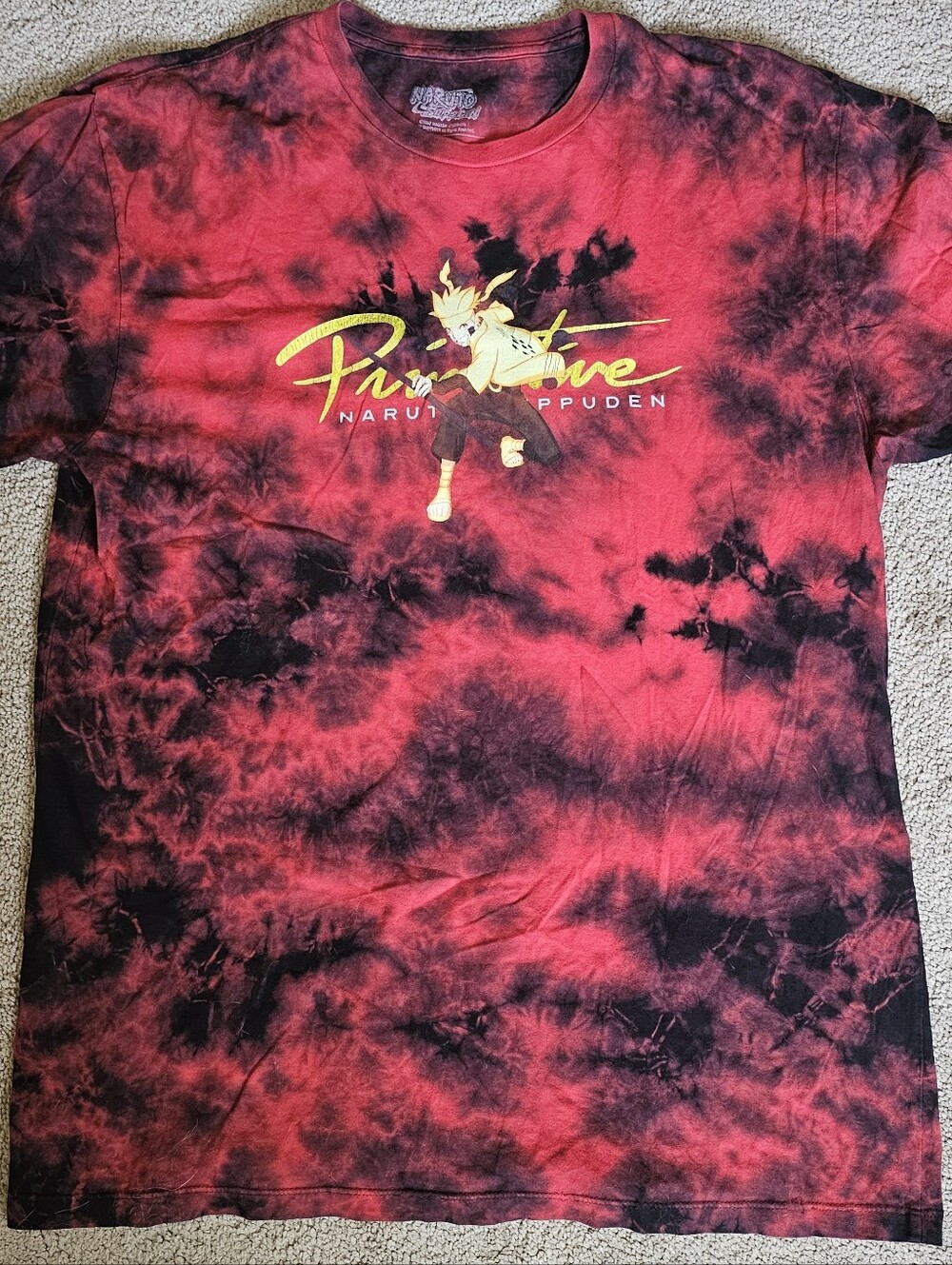 Primitive Naruto Red/black Tie Dye T Shirt